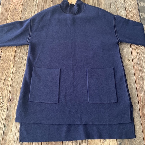 Chico’s Milano-Stitch Mock-Neck Pullover Sweater classic navy. (0) - Picture 4 of 12